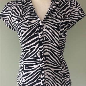 MK short Sleeve zebra print top
